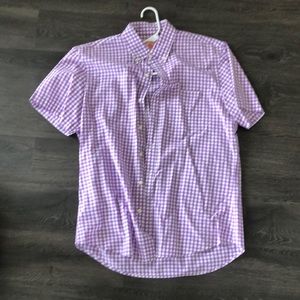 J. Press purple checkered short sleeve button down